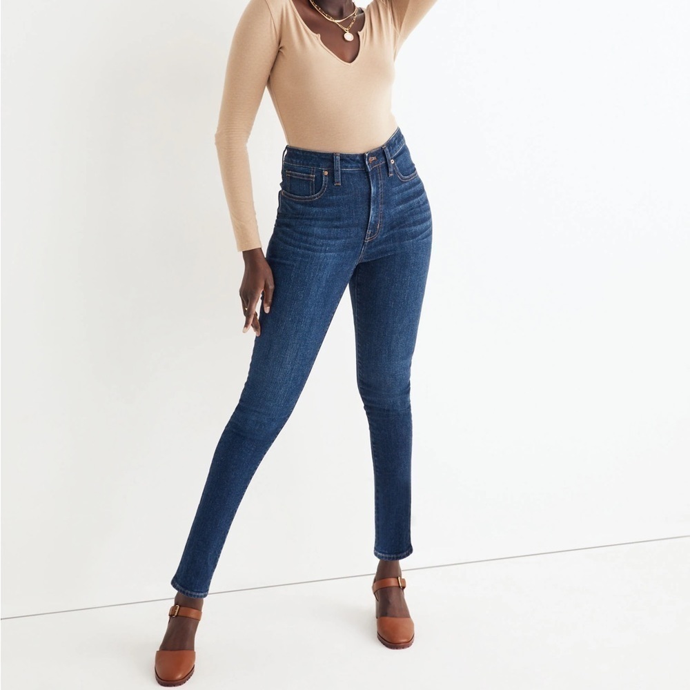 Madewell Curvy High-Rise Skinny Jeans Seville Medium Dark Wash 25
